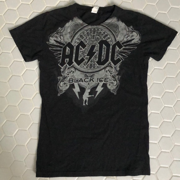 AC DC Band Black Ice Fitted T-shirt - Picture 1 of 2